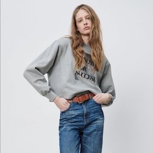 ZARA Cropped Gray Sweatshirt Size L